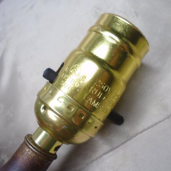 Small Vintage Lamp Glazed Ceramic Light 40s 1940s Retro Lighting - Picture 4 of 15